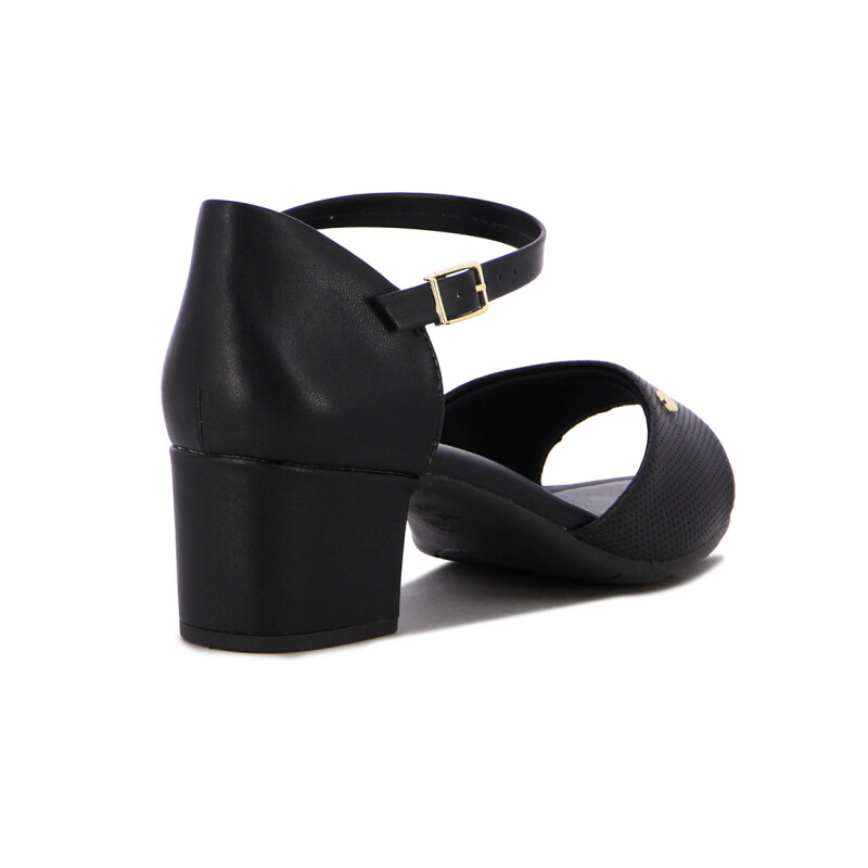 Sandalia Mujer Comfortflex Tira Ancha Con Pulsera Negro
