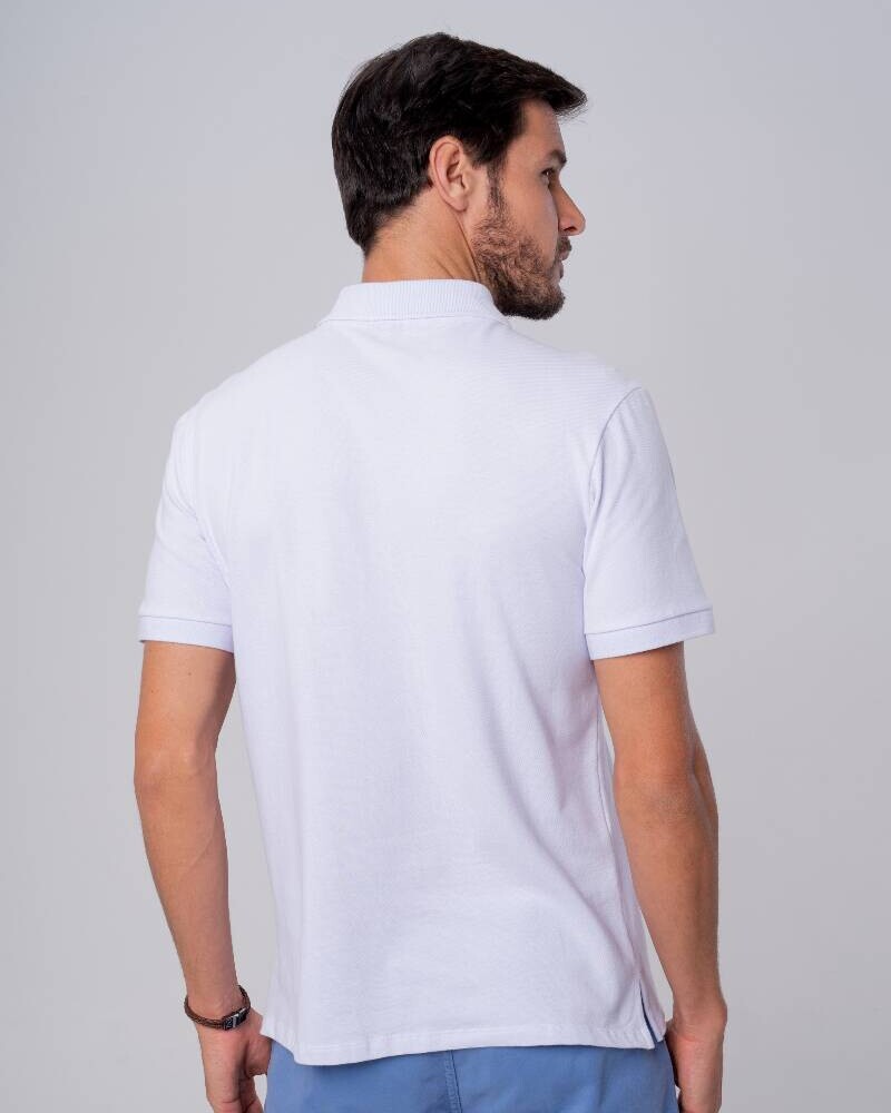 Remera polo basica BLANCO
