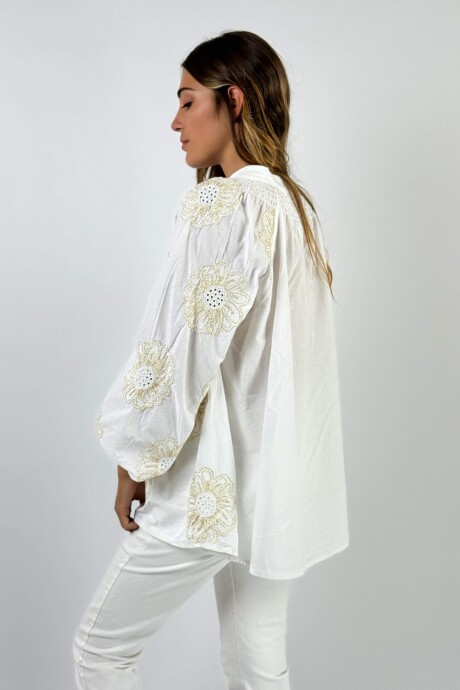 BLUSA FLOR Blanco