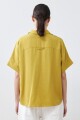 Camisa de lyocell manga corta pistacho