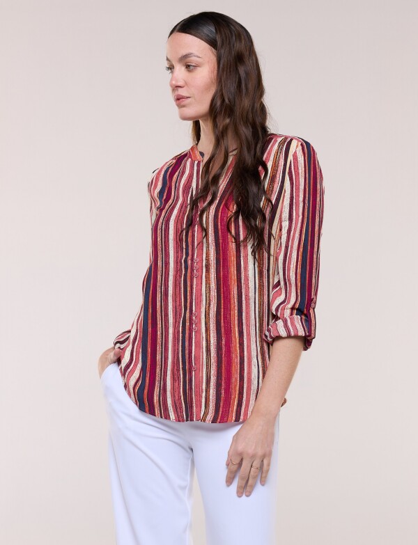 Blusa Gasa Print MULTI/ROJO