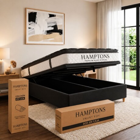 Sommier Queen Thm Iridium Hybrid Con Baúl 160x200 Cm NEGRO