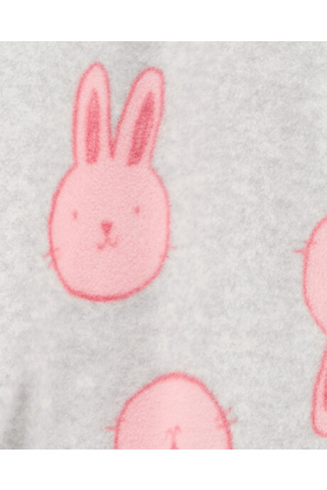 Pijama una pieza de micropolar, con pie, diseño conejitos Sin color
