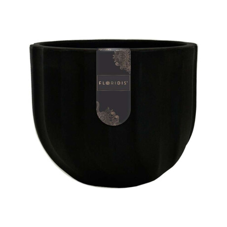 MACETA SPELLO ONDULATO 15X15CM NEGRA