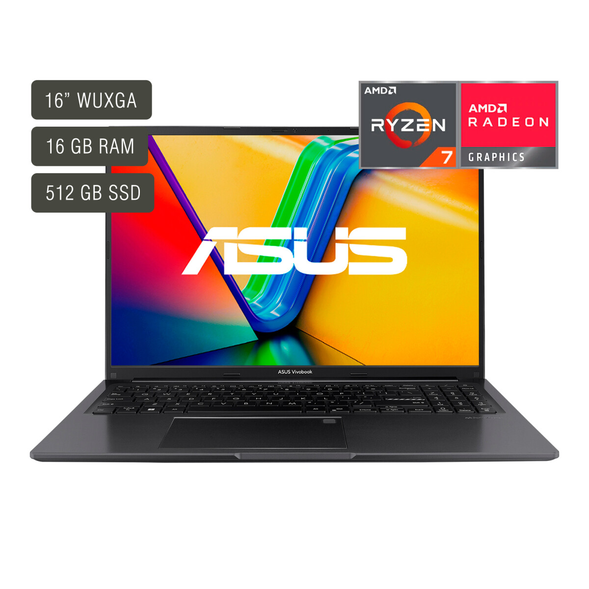 Notebook Asus 16" Ryzen 7 7730U 16GB 512GB W11 SP 