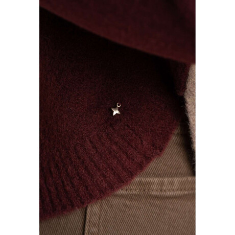 Sweater Intarsia Color Block Burdeos