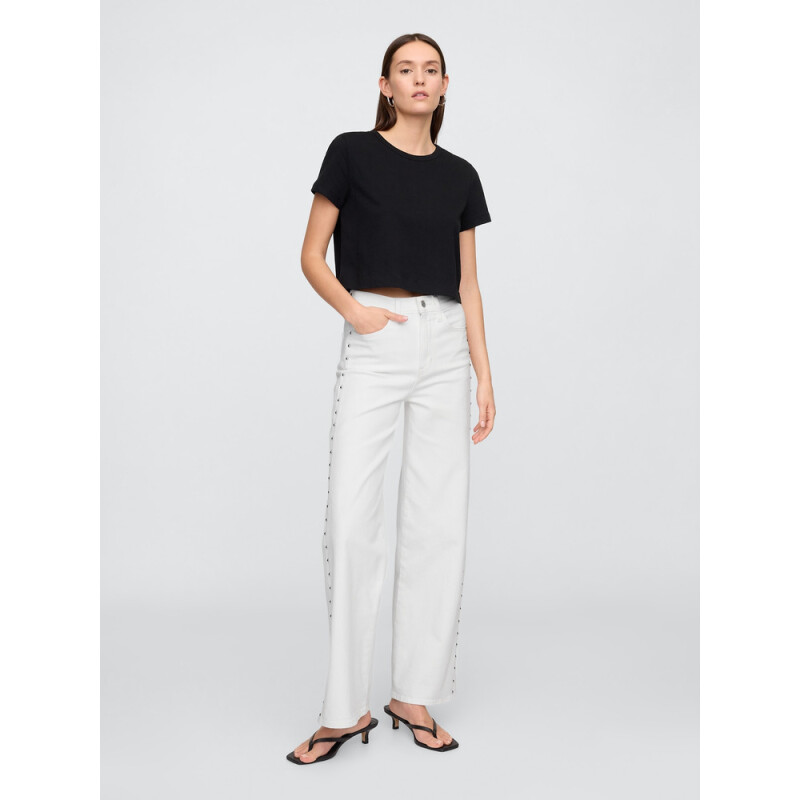 V-HR WIDE LEG STUD NEW OFF WHITE BRIGHT WHITE