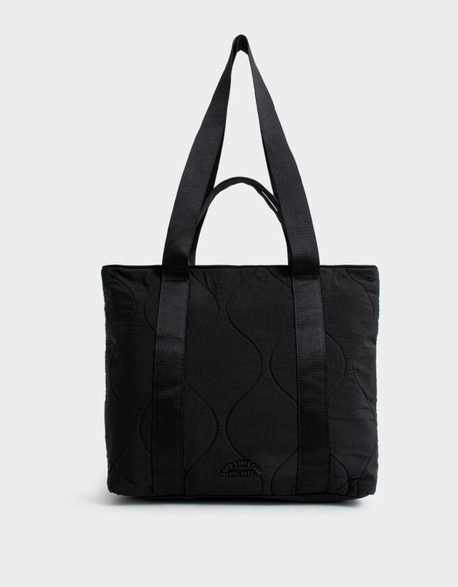 Shopper Puffy Cartera Shopper Acolchada - Negro