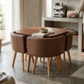Juego de Comedor Honguito 4 Sillas 80x80cm Marrón