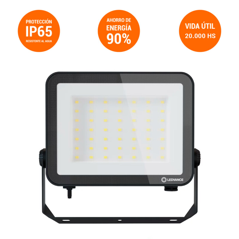 FOCO LED LEDVANCE OSRAM COMPACT IP65 50W NEGRO Foco LED LEDVANCE OSRAM Compact IP65 50W Negro Luz Cálida