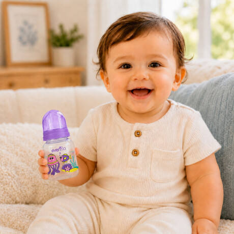 Mamadera Evenflo Acuario Bebés 0-3M 120Ml Tetina Flujo Lento Lila