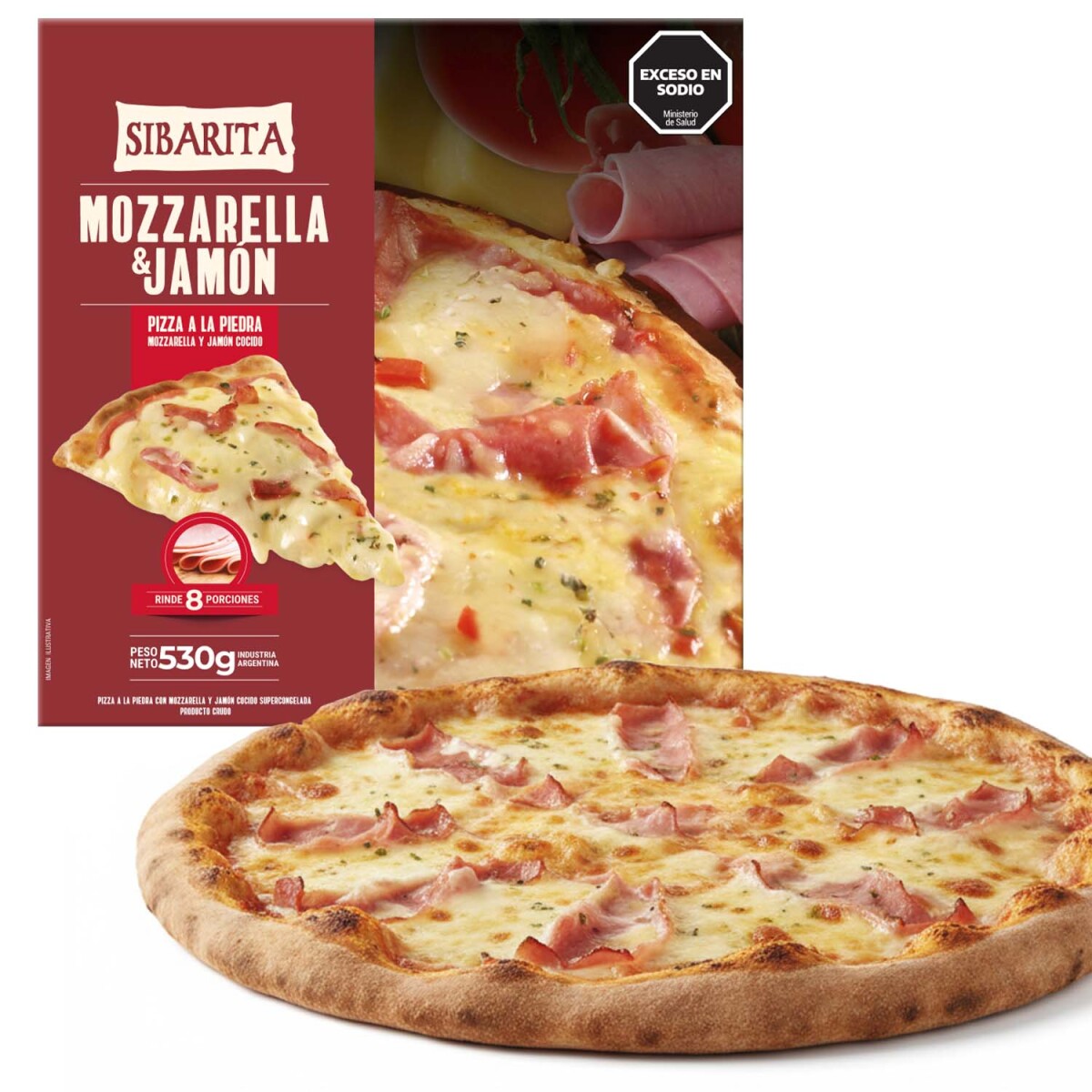 Pizza Mozzarella & Jamón Sibarita 530g 