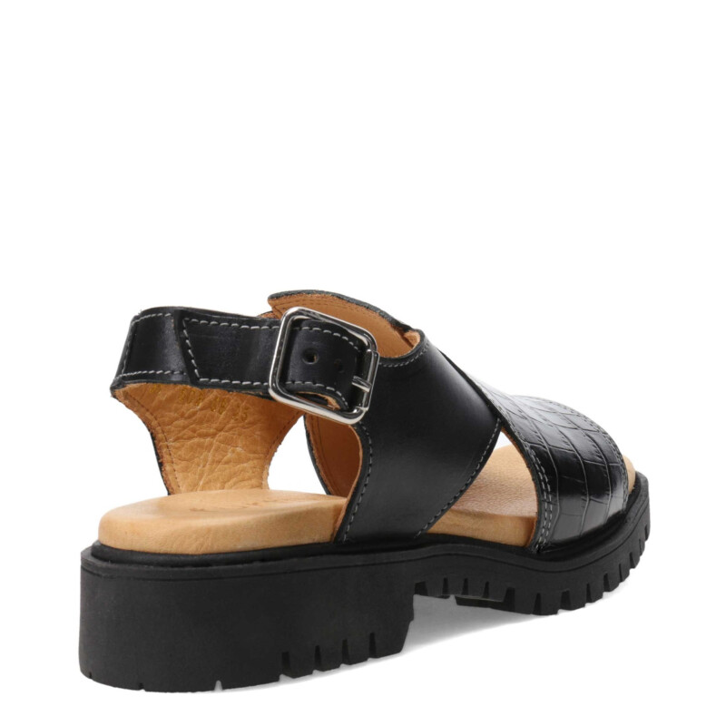 Sandalias de Mujer Furtiva Paola Negro (Croco)