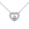 Colgante y cadena Sabrina corazón de oro blanco 18k. con brillante Colgante y cadena Sabrina corazón de oro blanco 18k. con brillante