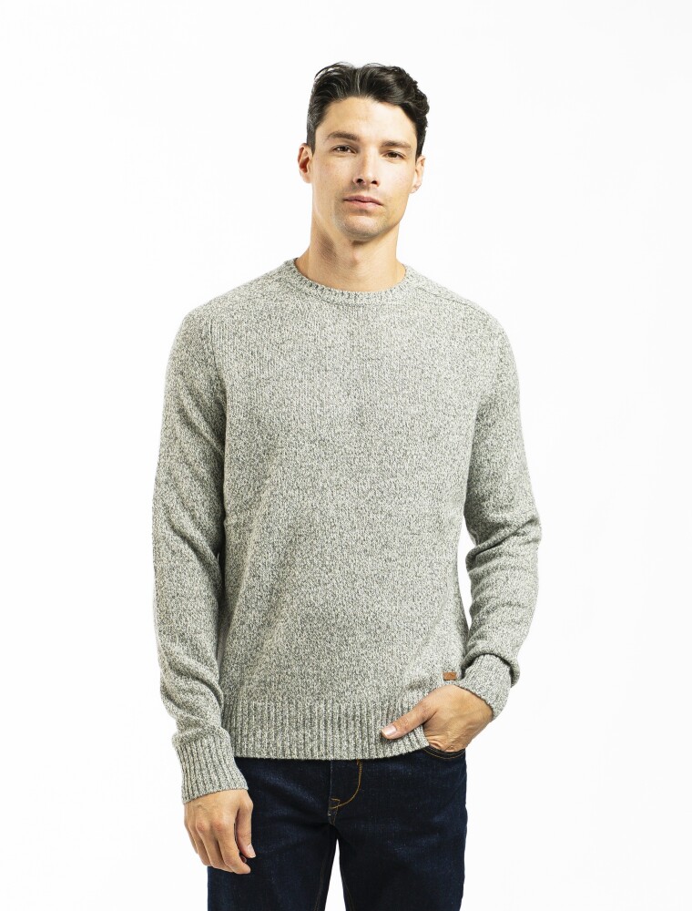 Buzo Shetland a la Base Negro Melange