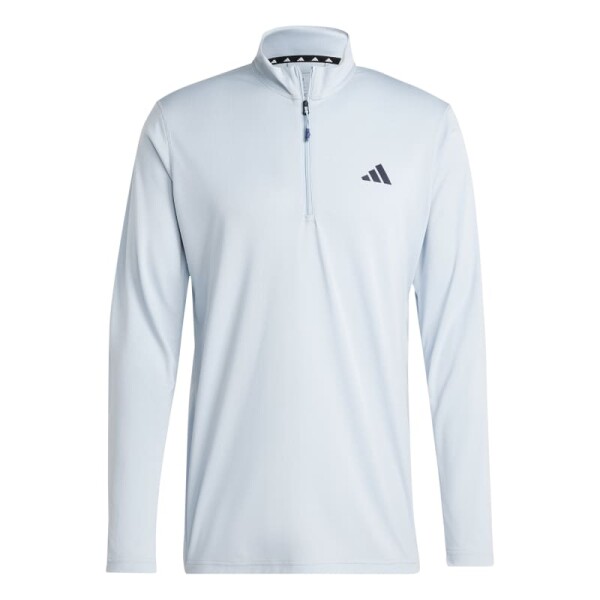 Remera Adidas Training Essentials Zip Celeste