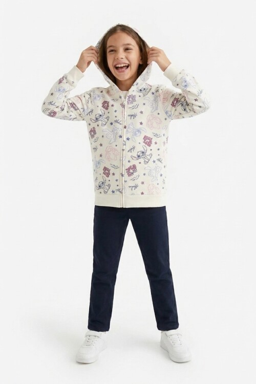Campera frisa m/l niña STITCH ROSA