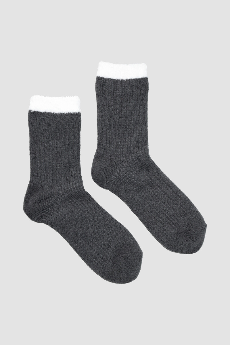 Medias doble capa de abrigo - Gris oscuro 