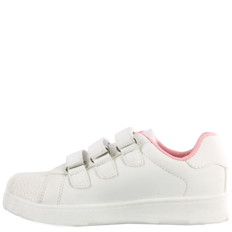 Championes Infantiles Push DANISH con velcros Blanco - Rosado