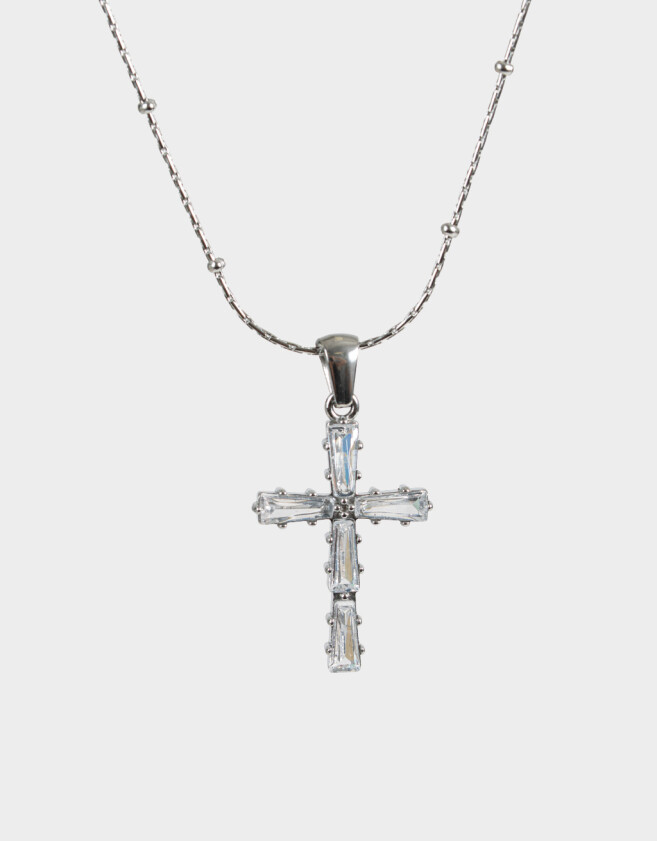 Cadena Corta con Dije Religioso Cadena Corta Con Dije De Acero Quirúrgico - Plateado