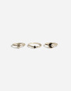 Sets Anillos Strass Set De Argollas Con Dijes - Dorado