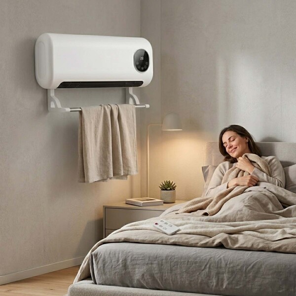 Calefactor Caloventilador Pared Secarropas 2000w C/ Control Blanco