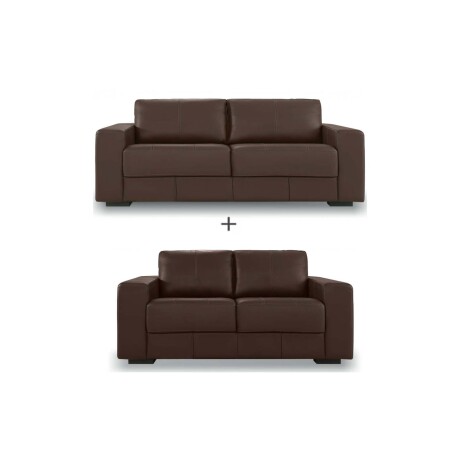 JUEGO DE SILLONES CUERO TEXAS 3 + 2 CARAMELO