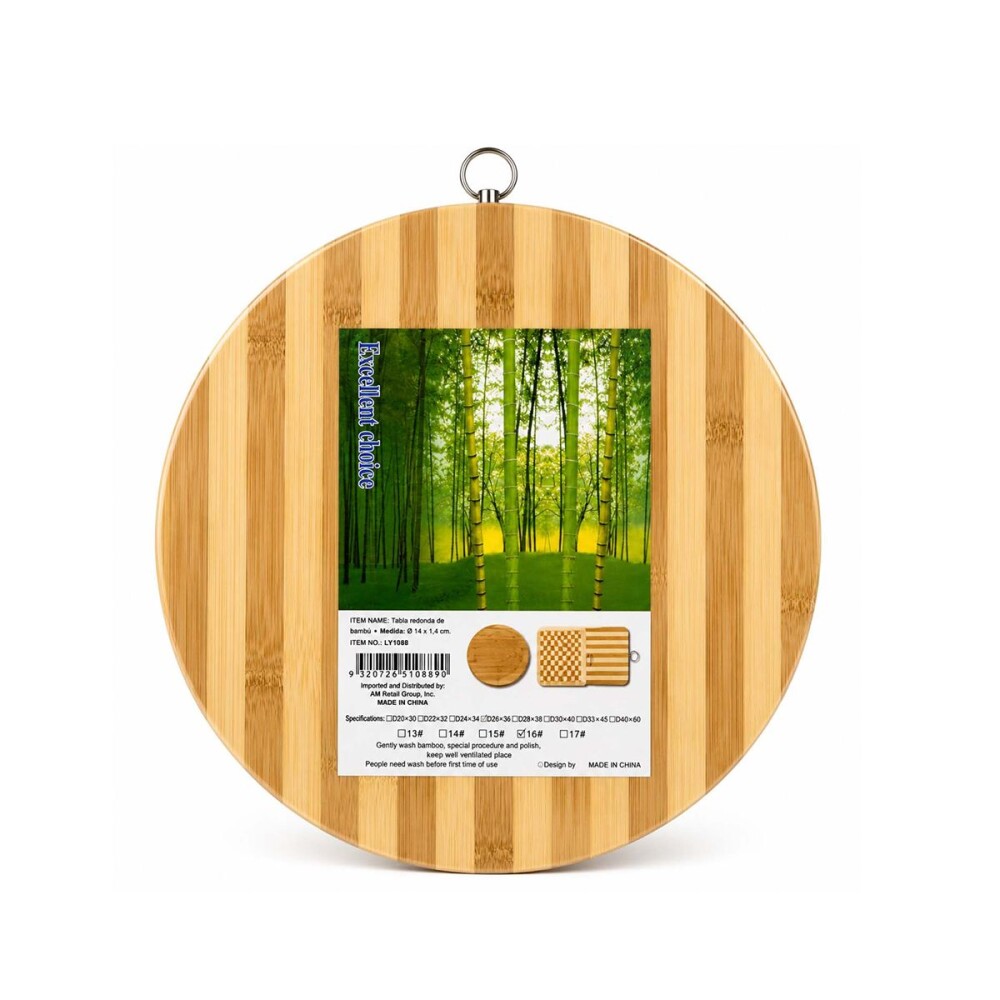 Tabla redonda de bamboo 32 x 1.4 cm. Tabla redonda de bamboo 32 x 1.4 cm.
