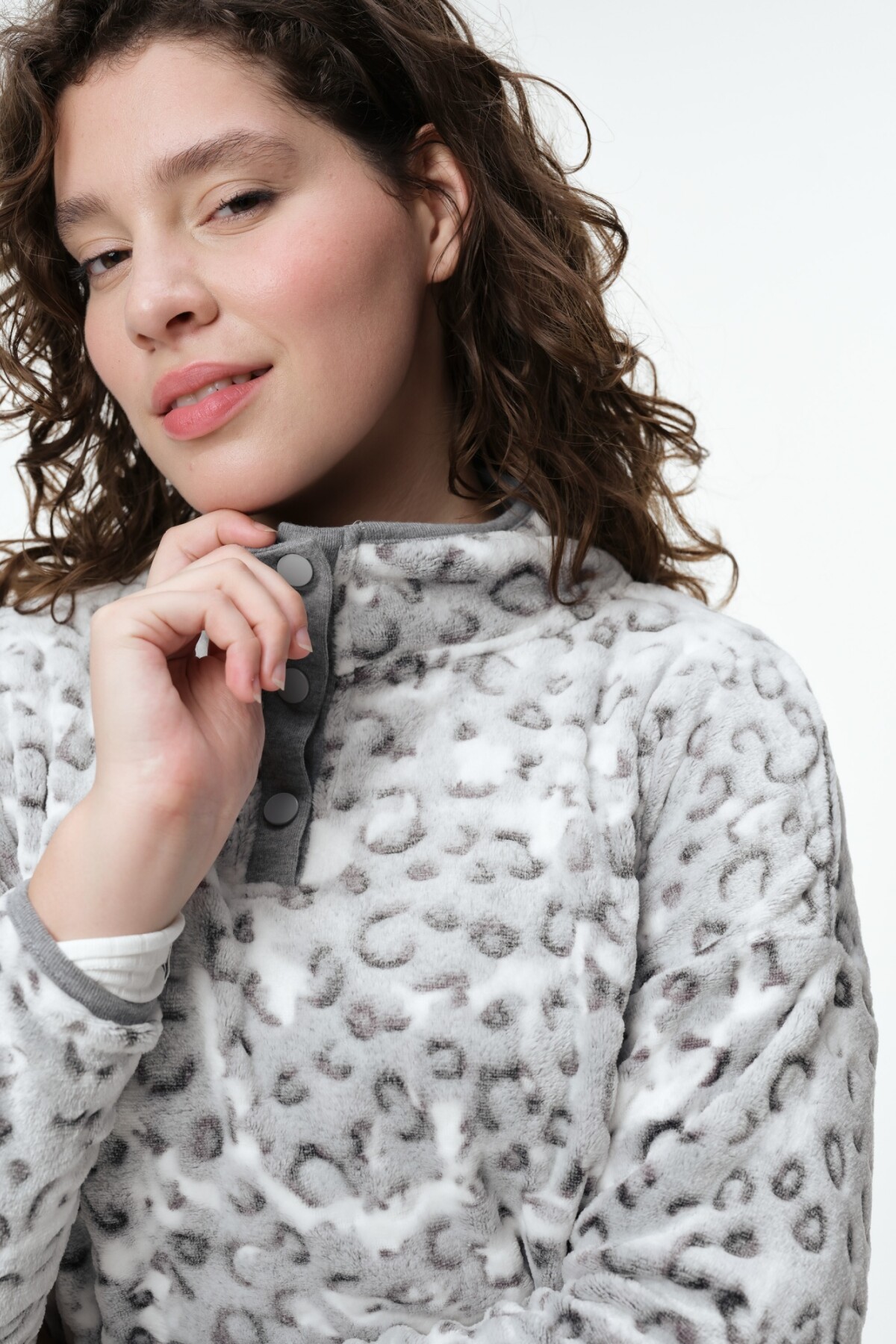 Buzo Flip Leopardo Gris