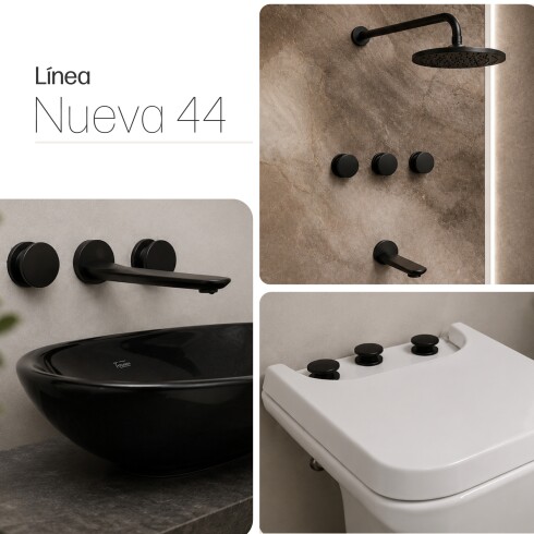 JUEGO DE GRIFERIA INCLUYE LAVATORIO DE PARED DUCHA Y BIDET NEGRO