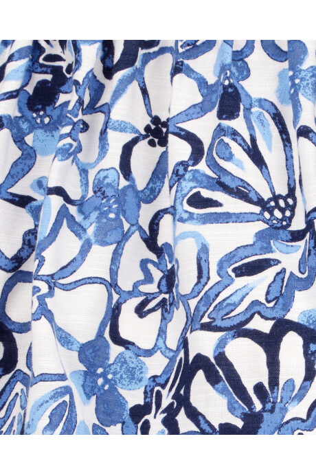 Pollera short de viscosa, diseño floral Sin color