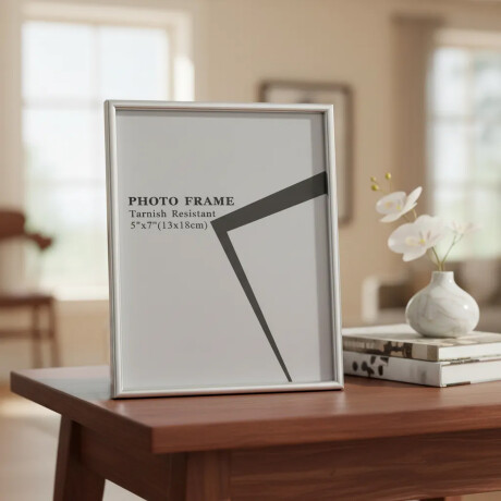 Portar Retrato Marco Clásico para Fotos 10x15Cm Vidrio Metal Plateado