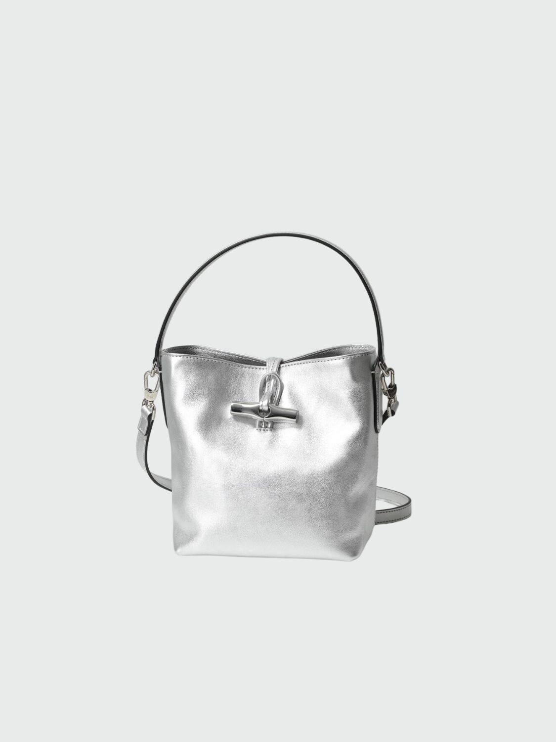 Longchamp -Bolso bombonera XS, Roseau Essential Plateado
