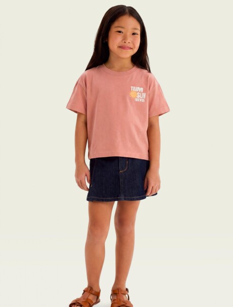 CAMISETA CON ESTAMPADO EN LA PARTE DELANTERA Y TRASERA ROSA