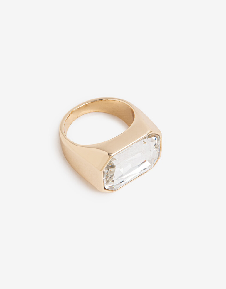 Anillos Medianos y Grandes Strass Anillos Grandes, Statement Night - Dorado