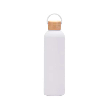 Botella con tapa de madera 750ml Blanco