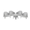 Set de 4 Sillas Skarpo + Mesa de exterior Gris