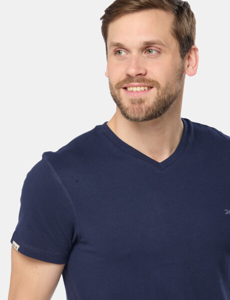 REMERA LISA ESCOTE V Azul