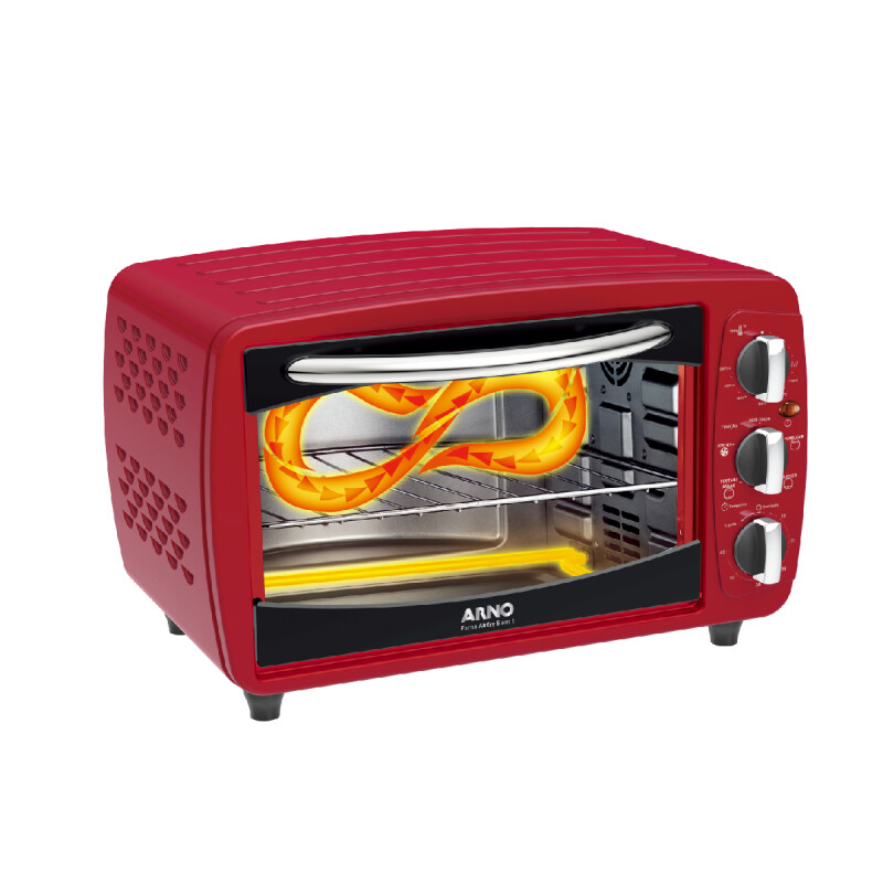 Horno eléctrico y freidora sin aceite Arno de 20 litros | 5 En 1 | Color rojo. Horno eléctrico y freidora sin aceite Arno de 20 litros | 5 En 1 | Color rojo.