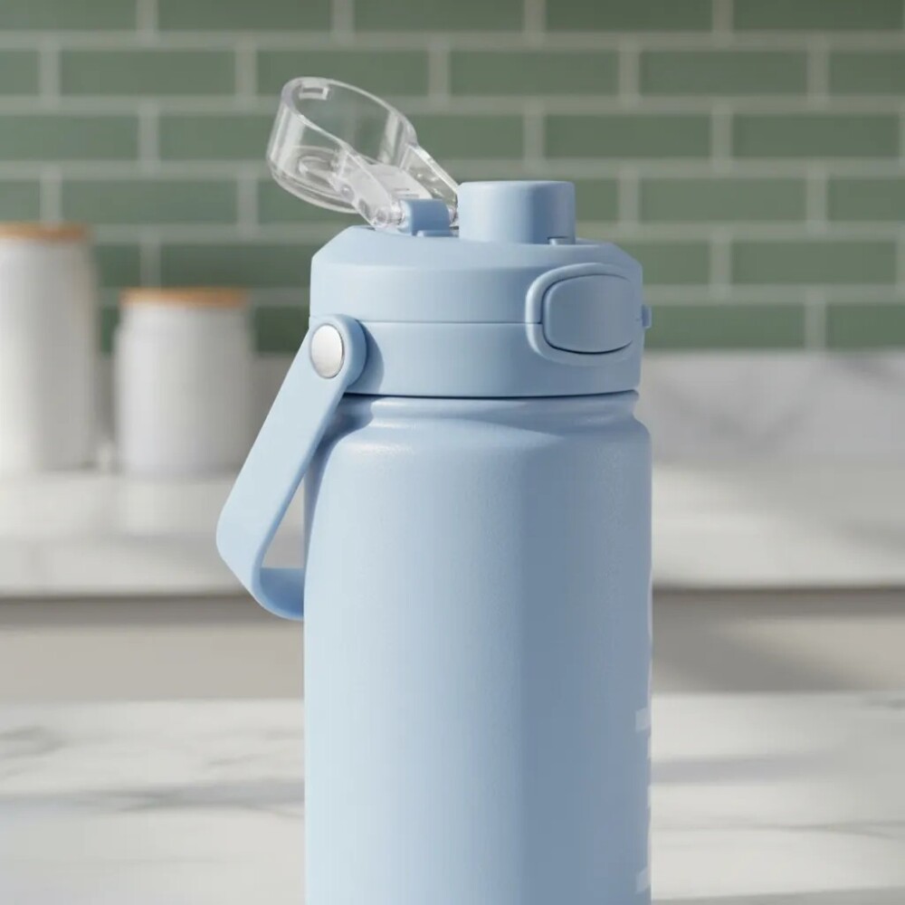 Botella doble pared termico BUBA celeste