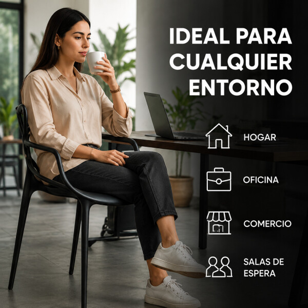 Silla de Comedor ComboHome Allegra Nórdica Pack X6 Negro 1