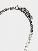 Collar Maxi Largo Con Cristales plateado