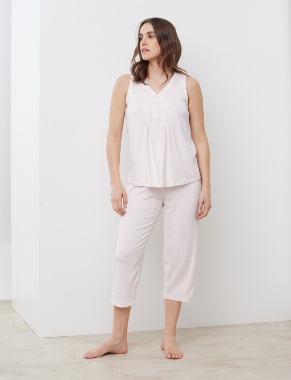 Set Pijama Capri & Musculosa ROSA/MULTI