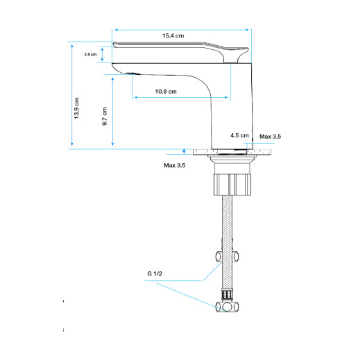 LAVATORIO BAJO MONOCOMANDO ROSE GOLD INCL VALV BRILLO MODENA BRONCE-ROSE GOLD