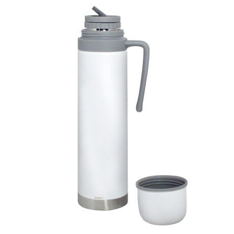 Termo Comet Acero Inoxidable 750 Ml con Manija Rígida BLANCO