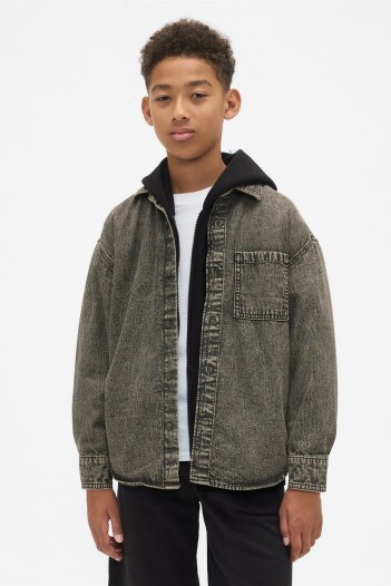 Camisa De Jean Niño Olive Green