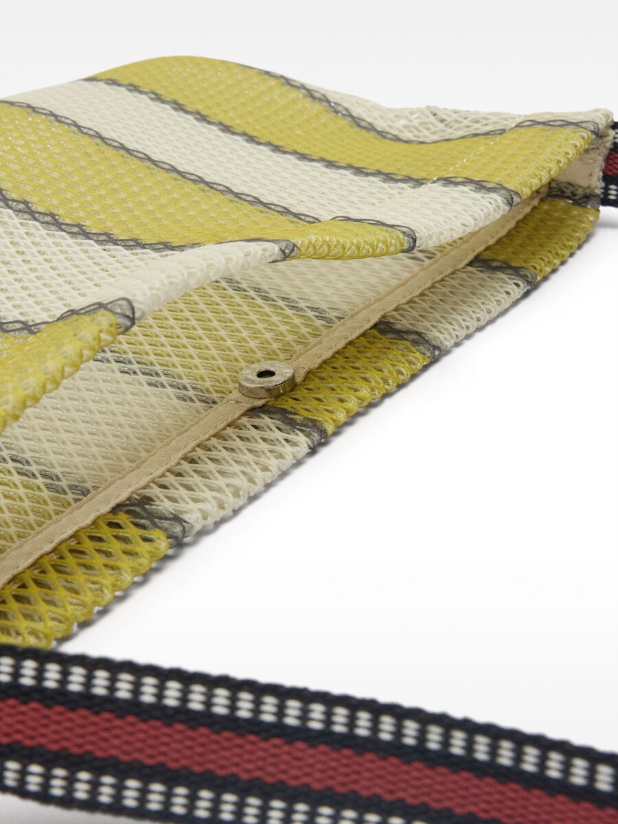 Bolso De Hombro De Rejilla Con Rayas verde