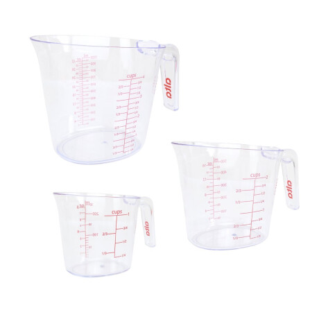 Set de 3 jarras medidoras de acrilico Set de 3 jarras medidoras de acrilico