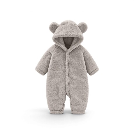 Body Bebé Abrigo Peluche Botoneado Gris