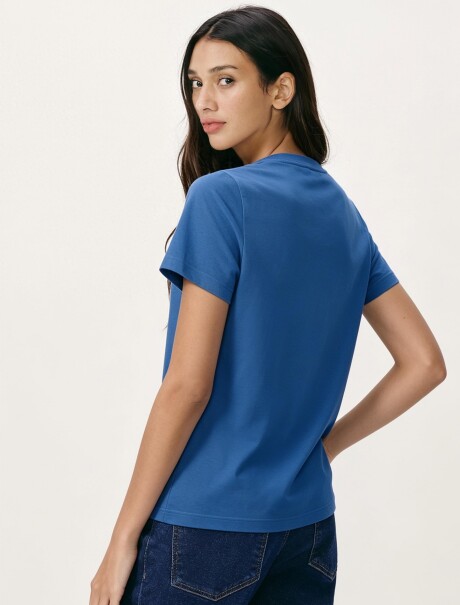 CAMISETA BÁSICA SLIM WORLD AZUL